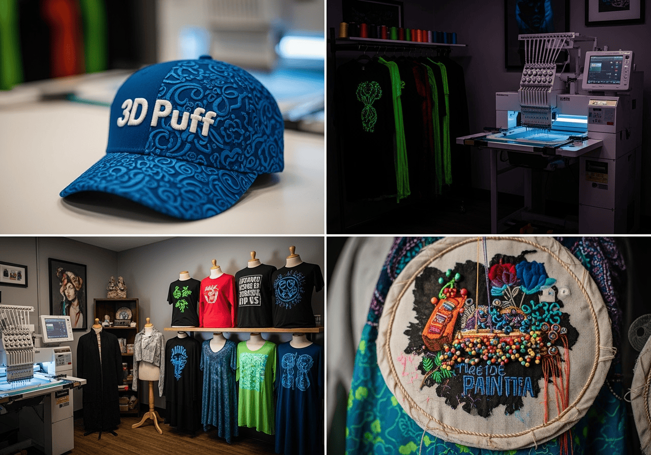 3D Embroidery, Metallic Threads, and More